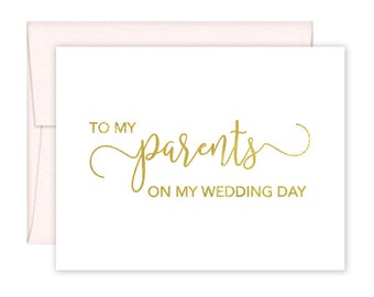 To My Parents on my Wedding Day Cards - Wedding Card - Day of Wedding Cards - Parents Wedding Card - Parents Wedding Day Card (CH-QN5)