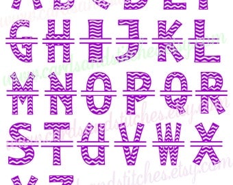Monograms SVG - Chevron Monograms SVG - Digital Cutting File - Cricut Cut - Instant Download - Silhouette SVG - Vector File - Svg, Dxf, Jpg
