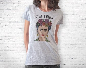 Frida Kahlo hand drawn T-shirt-Frida Kahlo tee-Frida Kahlo tank top-quote tee- gift for mom-college t-shirt-women tee-NATURA PICTA-NPTS093