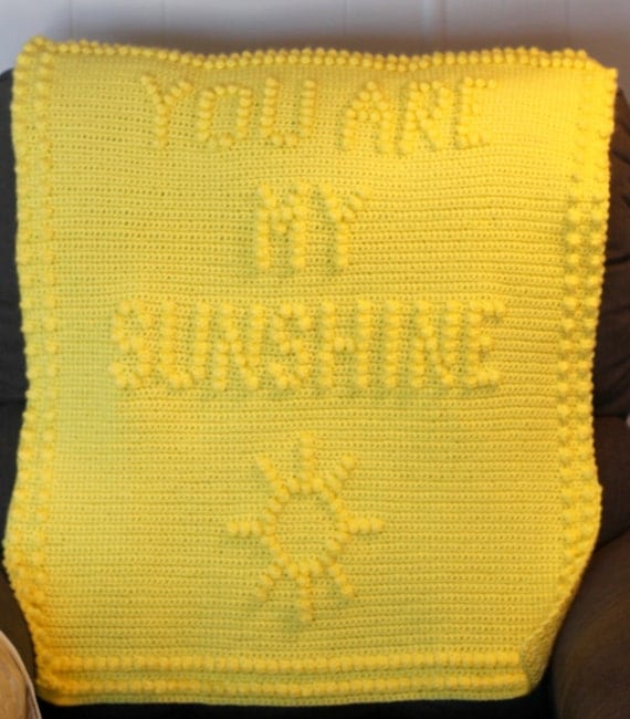INSTANT DOWNLOAD You Are My Sunshine Crochet Baby Blanket