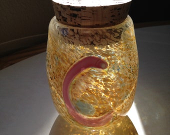 Hand Blown Glass Jar - "C" Monster with cork