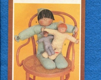 1980's Simplicity 9544 Sweet Sleeping Baby Rag Dolls Size 30..17..10 inch Dolls