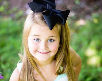 Big Black Bow, Southern Hair Bow, Large Black Hair Bow, Black Bow, Gift for Girl, Stocking Stuffer, Big Boutique Bow, Big Southern Hair Bow