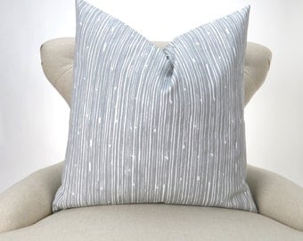 Throw Pillow Cover, Gray White, Cushion Cover, Accent Pillow, Euro Sham, Decorative Throw -MANY SIZES- Scribble Storm, Premier Prints