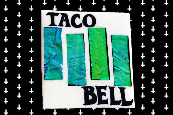 Holographic Taco Bell Black Flag Bars Pin/Brooch by FatBats