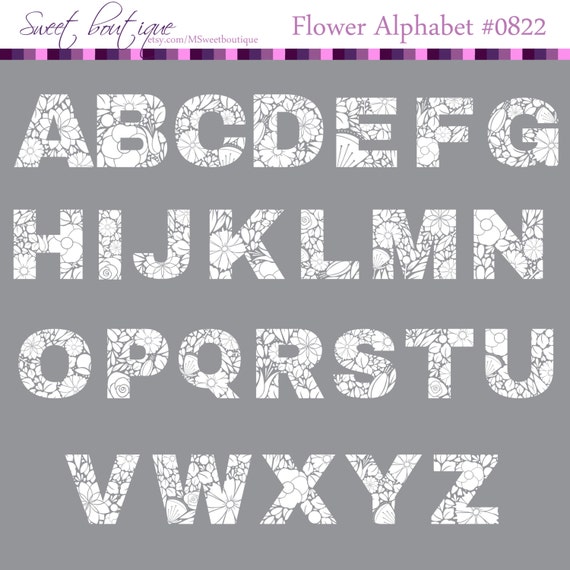 free flower alphabet clip art - photo #45