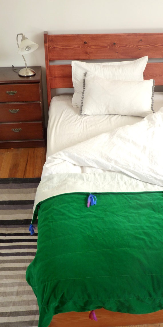 emerald green blanket // king bedding // queen by LiveLoveSmile