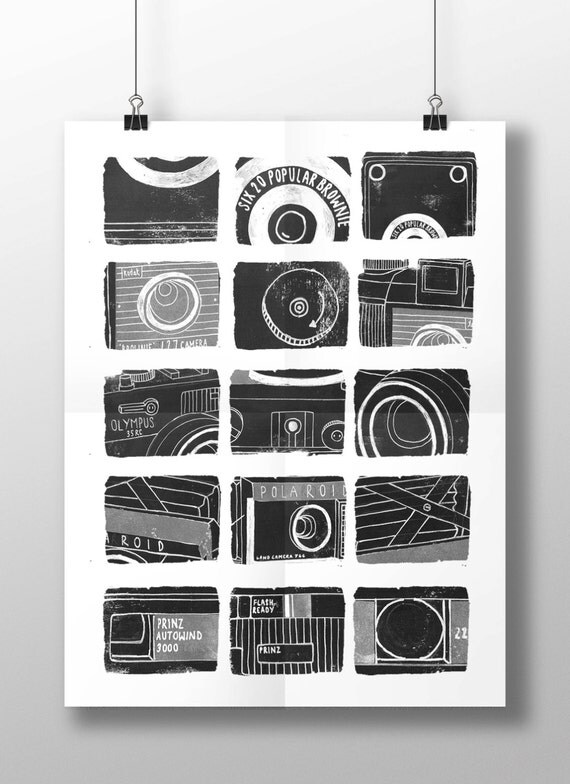 Film Camera Print // Camera Print // Vintage Cameras // Camera