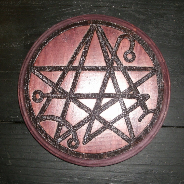 Necronomicon Sigil Plaque Pyrography You Pick by TheBurningWitch