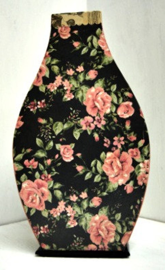 Decoupage Wooden Vase by PaperHart28 on Etsy