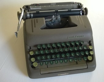 SALE CLEARANCE Vintage Smith Corona Silent Manual Portable Typewriter 1950s 1960s Office Writer Novelist Machine Urban Industrial Home Decor