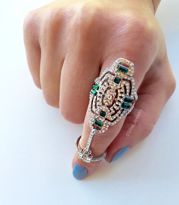Full finger ring Statement Ring Unique Bridal by VibeJewelryAnnaK