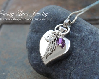 My Angel, My Heart - Urn Necklace Jewelry - Cremation Necklace Jewelry - Ashes - Memorial Jewelry - Pet loss - Loss of a loved one