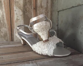 Custom Bridal Lace Flats Ballet Style Bride Shoe Ivory