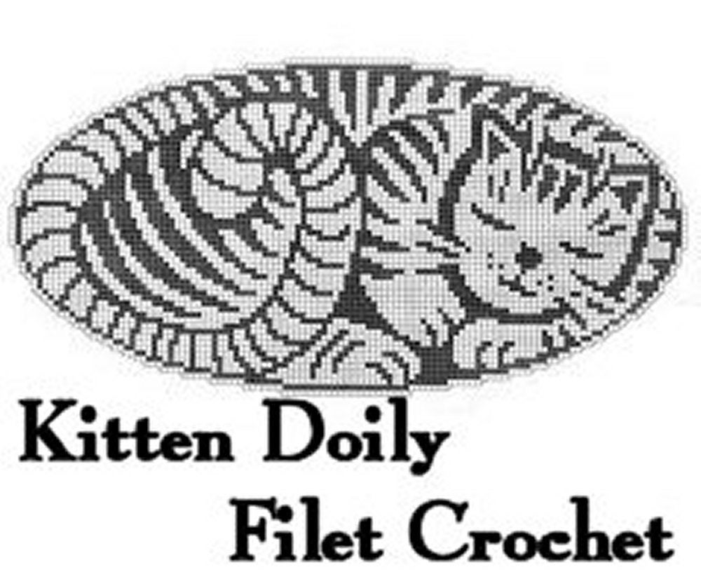 Crochet Pattern Cat Doily Filet Centerpiece Thread Download
