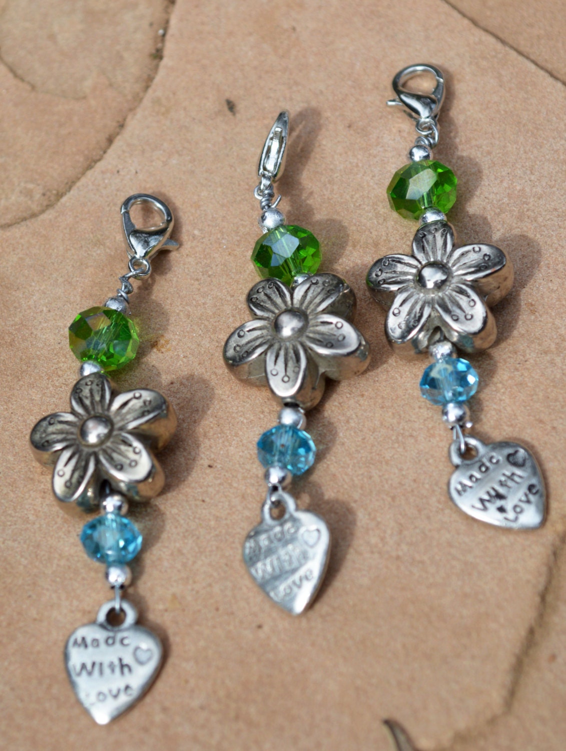 zipper charm trio by CKDesignsbags on Etsy