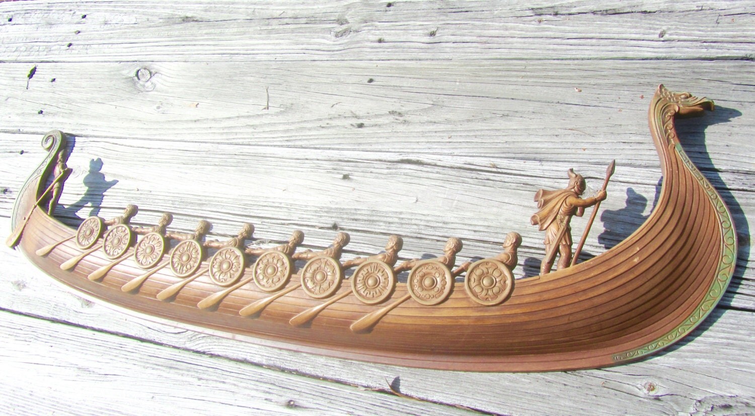 Viking longboatsyrocco wall decor mid century decor canoe