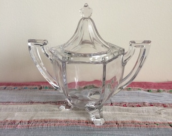 Vintage Glass Candy Dish -- Vintage Glass Trinket Dish