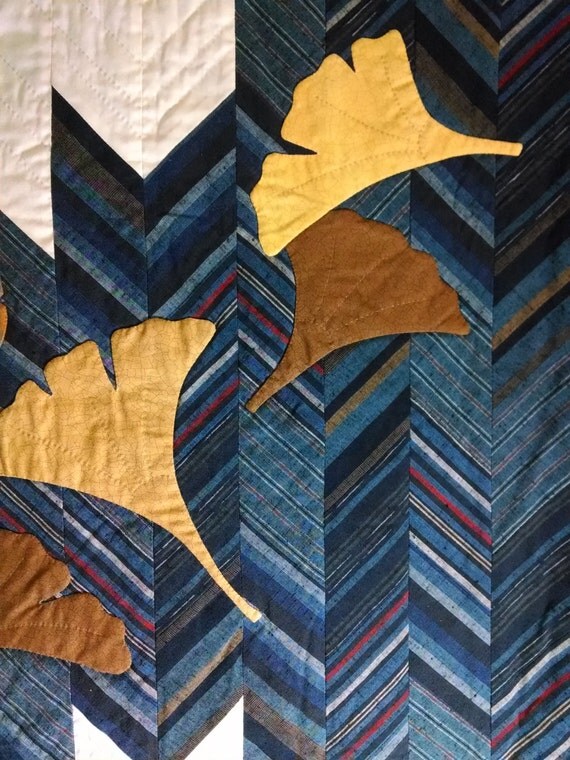 Quilt Pattern Hawk Feathers and Gingko Leaves by Kitty Pippen