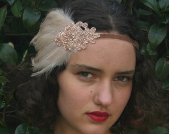 Nero con Lustrini Cerchietto con Piume /& GEM Flapper anni 1920 Ballerina Ragazza Costume
