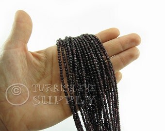 Jade Beads, 3mm Round Faceted Granat Red Jade Bead Strands, One 1 Full Strand Semiprecious Gemstone Beads, Loose Beads