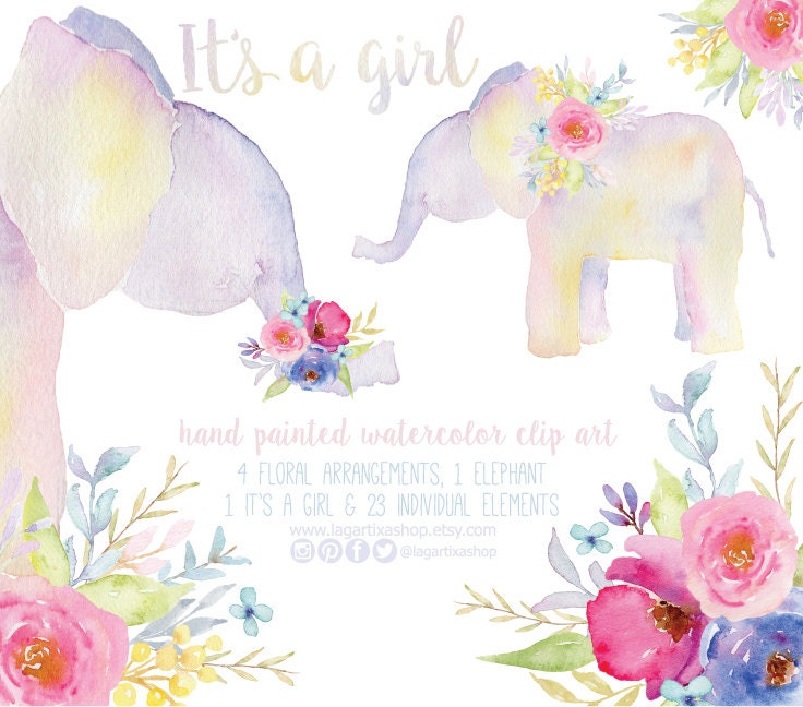 baby shower invitations australia digital elephant, clipart, bouquet PNG, Watercolor Floral