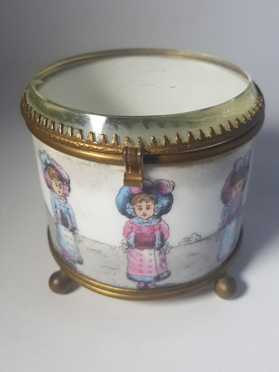Vintage Porcelain Jewelry Box with Beveled by PeriodicElements
