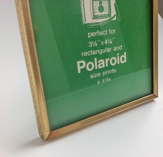 Small Vintage Gold Picture Frame 3x4 Metal Frame Polaroid