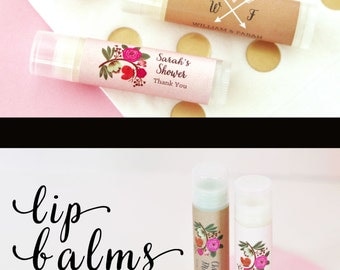 Personalized Wedding Favor Chapstick Personalized Bridal Shower Lip Balm Favors Unique Party Favors Wedding Chapstick (EB3031MP) - 16| pcs