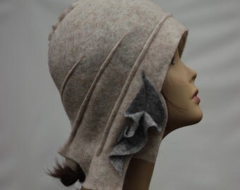 Designer Hat Felted Hat Cloche hat Felted Hat Art Hat Art BEAUTY wearable art Hat White hats Felt Retro hat handmade wearable art clothing