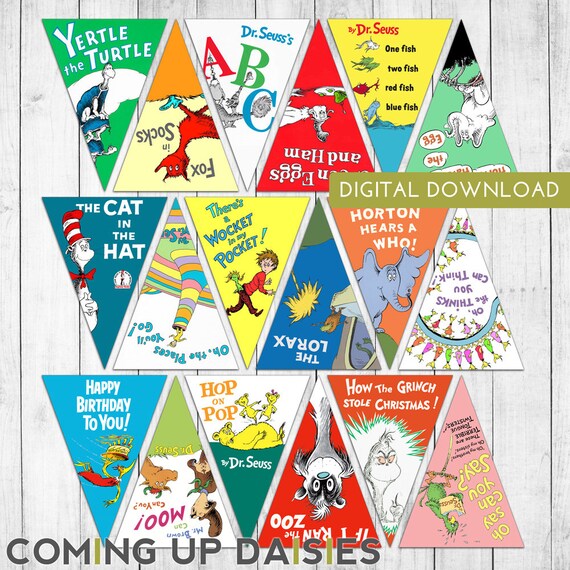 Dr. Seuss Books Banner Vintage Dr. Seuss by ShopComingUpDaisies