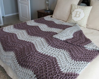 Chunky Blanket, Soft Crochet Blanket, Large Crochet Afghan, Soft Afghan, Soft Blanket, Soft Bedding, Accent Blanket, Chunky Crochet Blanket