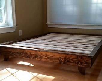 Platform Bed, Low Profile Bed, Ava Solid Wood Bed, Bed Frame, Custom Bed, Guest Bed, Free Shipping