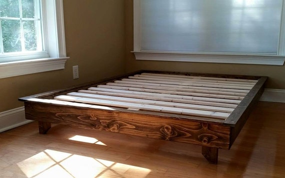 Platform Bed Low Profile Bed Ava Solid Wood Bed Bed Frame - Platform Bed, Low Profile Bed, Ava Solid Wood Bed, Bed Frame, Custom