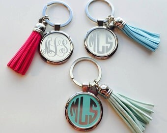 Monogrammed Tassel Key Chain perfect gift for Graduation, Bridesmaid Gifts or a Great Gift to Yourself