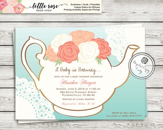 Tea Party Baby Shower Invitations 10