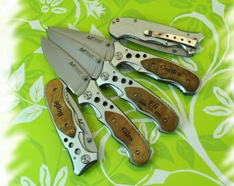 Pocket Knife (Set of 7) Rescue Knife , Boy scout Knife , Monogram Engraving ,Groomsman Gift ,Camping Knife - Hunting Knife