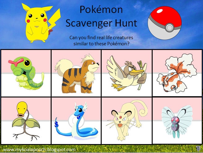 Pokemon Go Themed Scavenger Hunt