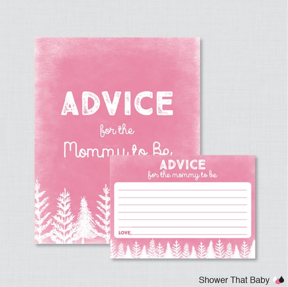 activity advice shower baby Printable  to Sign Advice for and Be Shower Baby Advice  Cards Mommy