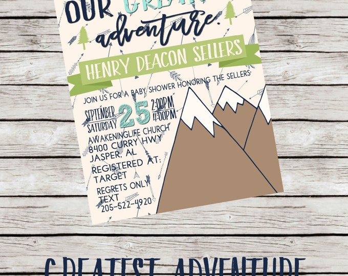 Greatest Adventure Baby Shower Invitation