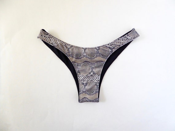 High Hip Reversible Bikini Bottoms- MADE TO ORDER // Snake Skin // Gift for her // Swimwear // Cheeky // Sexy // Boho //