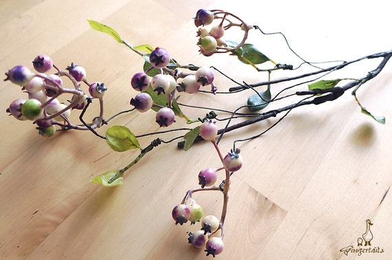 Rustikale lila und weiÃen beeren künstliche von gingertails