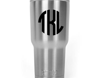Monogram decal | personalized decal for Yeti cups | monogram Yeti Decal | car decal | decals for her | decals for him | monogram RTIC decal