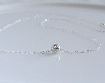 Dainty Sterling Silver Choker Necklace, Silver Layering Necklace, Adjustable, Delicate Silver Choker, Simple Silver Choker, Bridesmaid Gift