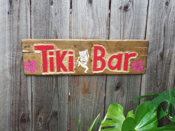 Tiki Bar Sign Handmade Tiki Bar Sign Hand Carved Sign