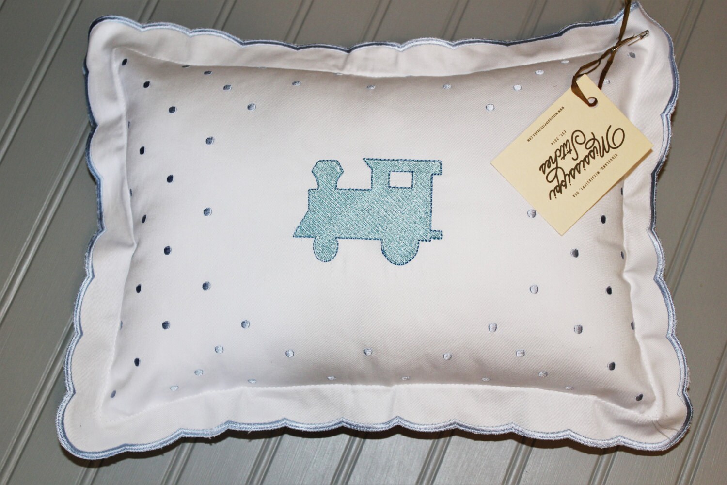 Nursery Pillow Baby Pillow Train Pillow Baby Boy Pillow