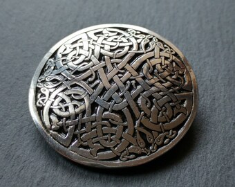 Celtic Brooch, Celtic Jewelry, celtic Knot, large brooch, Inspired by The Book of Kells, Made in pewter, Designed and handmade in Scotland