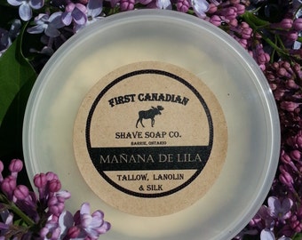 Manana de Lila, Tallow, Lanolin and Silk Shave Soap, First Canadian Shave Soap Co.