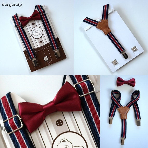 Boys bow tie suspender set children bow tie by happybrthdybaby