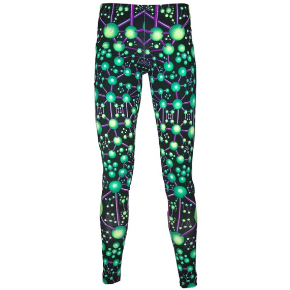 Psychedelic leggings Atomic Alien. All over by SpaceTribeClothing